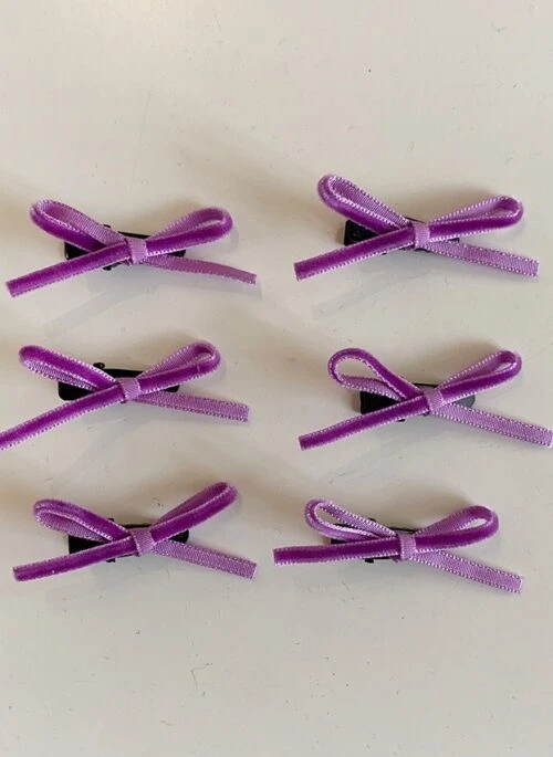 Lilac Velvet Ribbon Hair Clips | Jennie – BlackPink