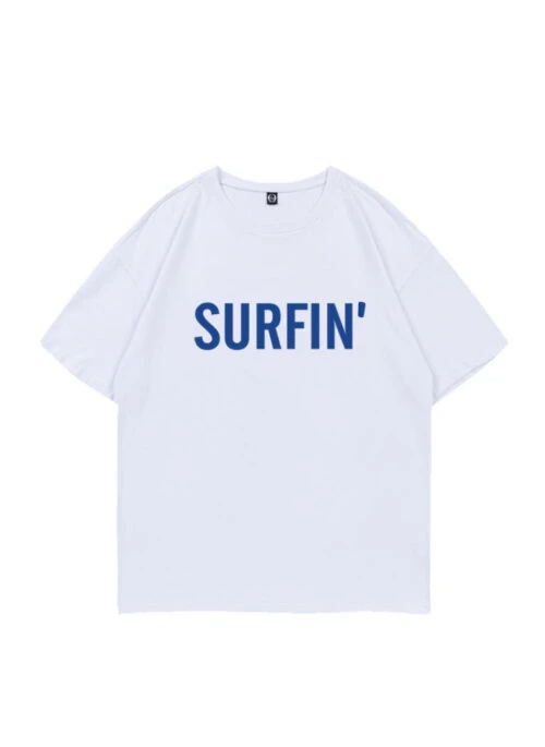 White ‘Surfin’ Crewneck T-Shirt | Seungkwan – Seventeen