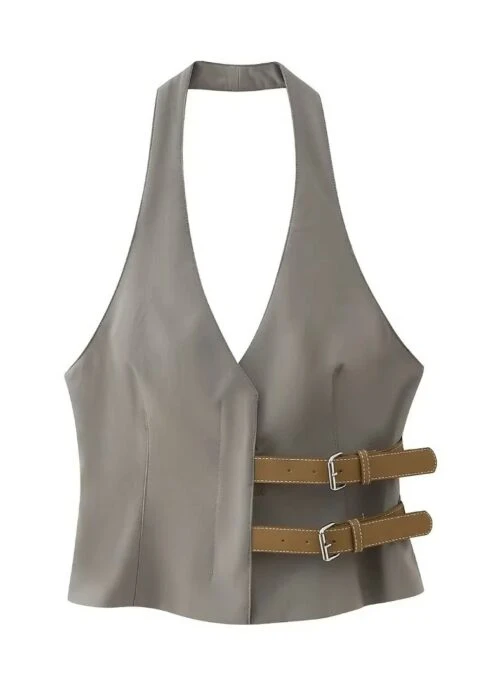 Brown Halter Vest Top | Chiquita - BabyMonster