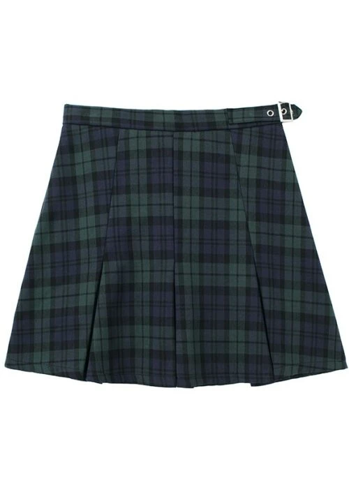 Green Plaid Pleated Skirt | Lisa – BlackPink