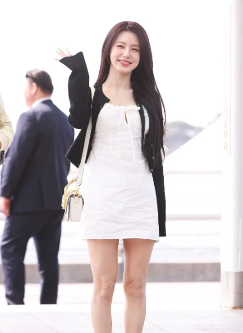 White Corset Style Tie Front Dress | Miyeon – (G)I-DLE