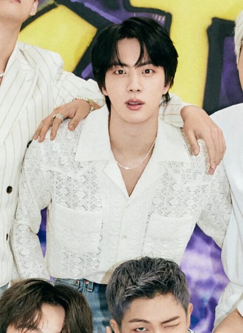 White See-Through Patterned Shirt | Jin – BTS