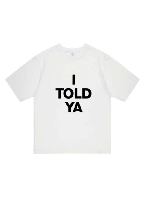 White ‘I Told Ya’ Print T-Shirt | Key – SHINee