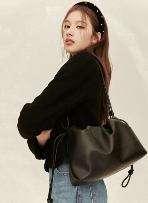 Black Drawstring Detailed Bag | Sana – TWICE