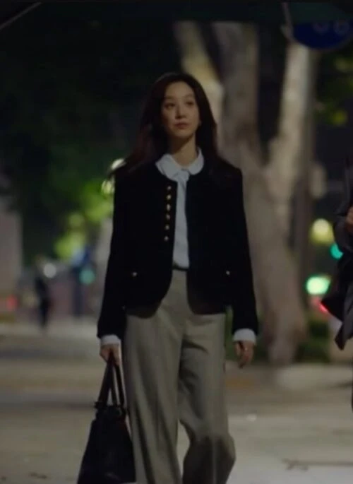 Black Tweed Vintage Blazer Jacket | Seo Hye Jin – The Midnight Romance