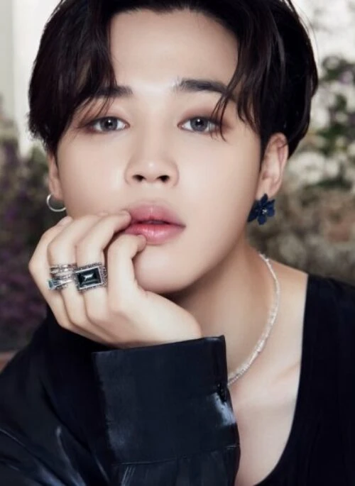 Navy Blue Flower Gem Earrings | Jimin – BTS