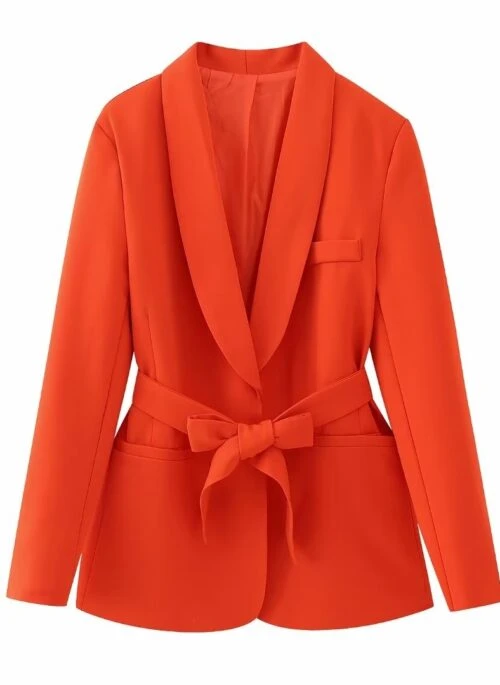 Orange Tie-Waist Suit Jacket | Ningning – Aespa