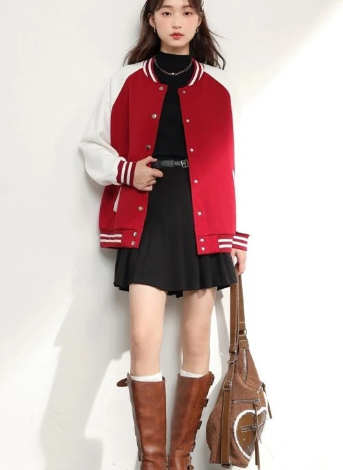 Red Oversized Varsity Jacket | Heeseung – Enhypen