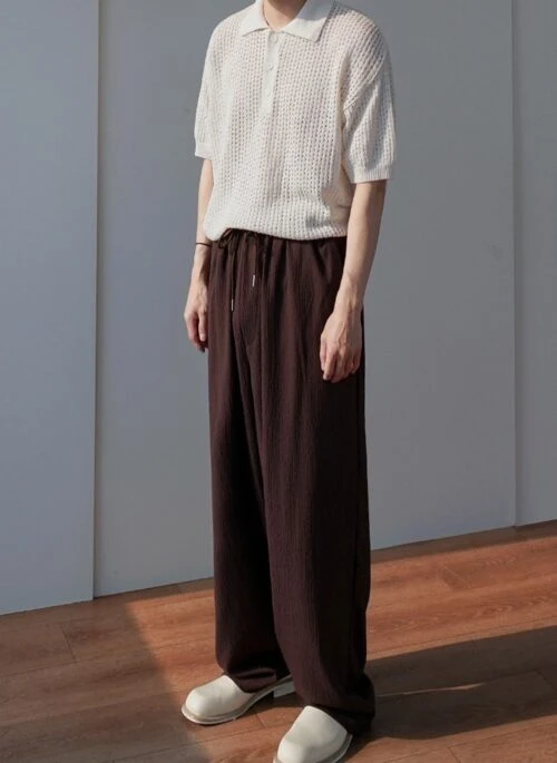 Vintage Knit Polo Short Sleeve Shirt