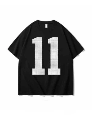 Black Casual Number 11 Printed T-Shirt | Felix - Stray Kids