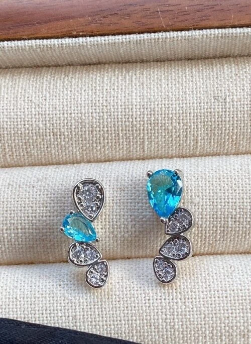 Blue Crystal Teardrop Earrings | Tzuyu – Twice