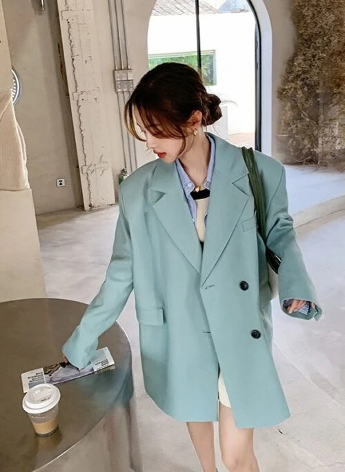 Light Blue Oversized Blazer Jacket | Bae Seok Ryu – Love Next Door