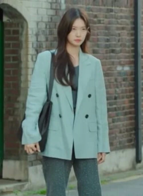 Light Blue Oversized Blazer Jacket | Bae Seok Ryu – Love Next Door