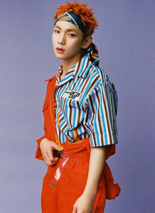 Multicolor Abstract Flame Button-Up Shirt | Key – SHINee