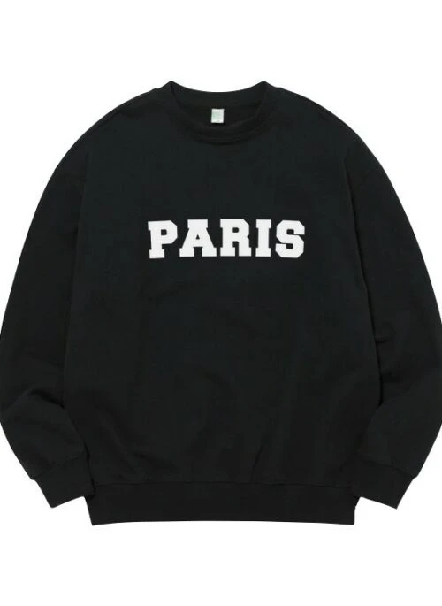 Black “PARIS” Crewneck Sweatshirt | Jeongin – Stray Kids