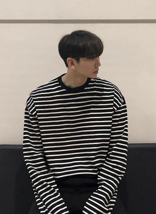 Black Classic Striped Long Sleeve T-Shirt | RM – BTS