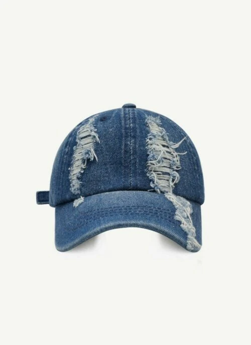 Blue Distessed Denim Baseball Cap | IM – MONSTA X