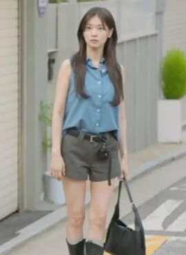 Blue Sleeveless Denim Top | Baek Seok Ryu – Love Next Door