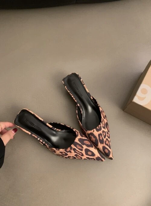 Brown Leopard Print Pointed-Toe Heels | Rose – BlackPink