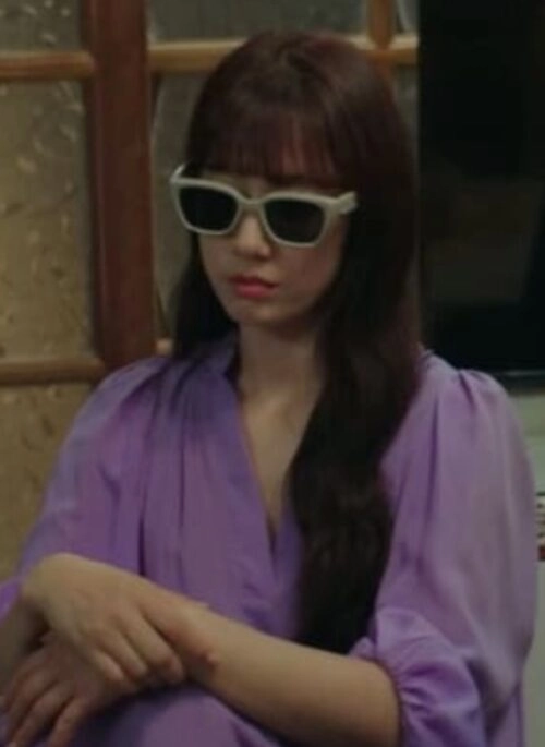 White Square Frame Sunglasses | Kang Bit Na - The Judge From Hell