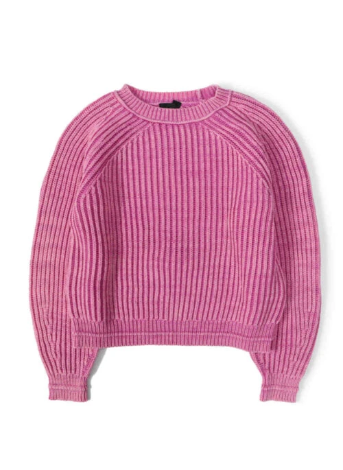 Pink Crewneck Ribbed Knit Sweater | Jin – BTS