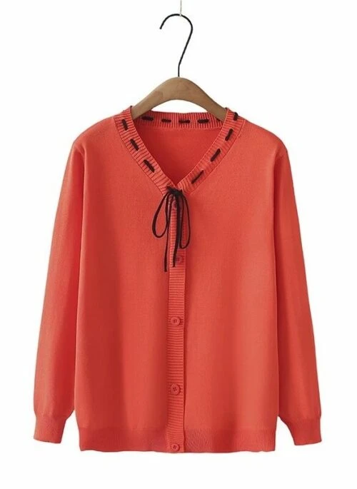 Red Front Lace Button-Down Cardigan | Choi Hong - What Comes After Love