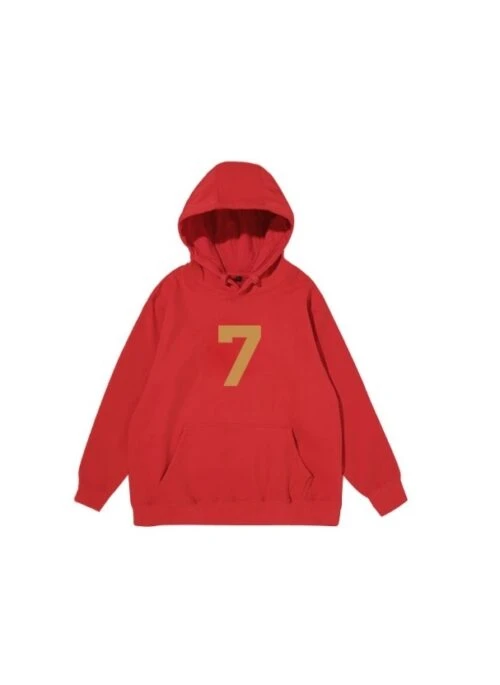 Red No. 7 Print Hoodie | Hoshi – Seventeen