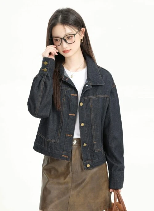 Vintage Denim Jacket Casual Stylish Coat