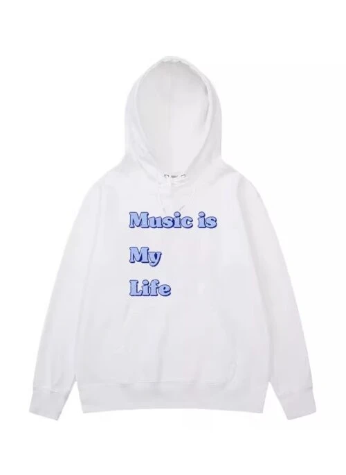 White Music Is My Life Hoodie | San – ATEEZ