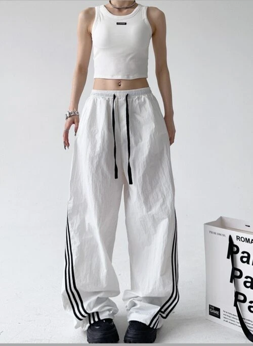 White Side Stripes Track Pants | Jennie – BlackPink