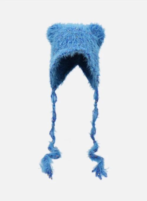 Blue Fuzzy Cat Ears Hat | Felix – Stray Kids