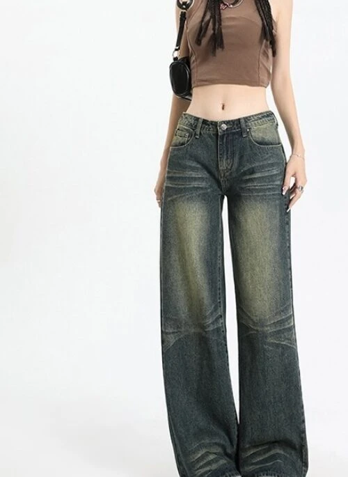 Blue Pleat-Washed Straight Jeans | Sunoo - Enhypen