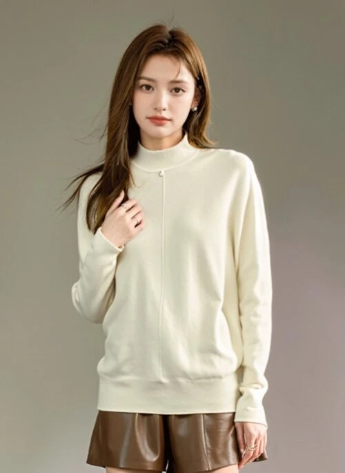 Apricot Plain Knit Sweater Top