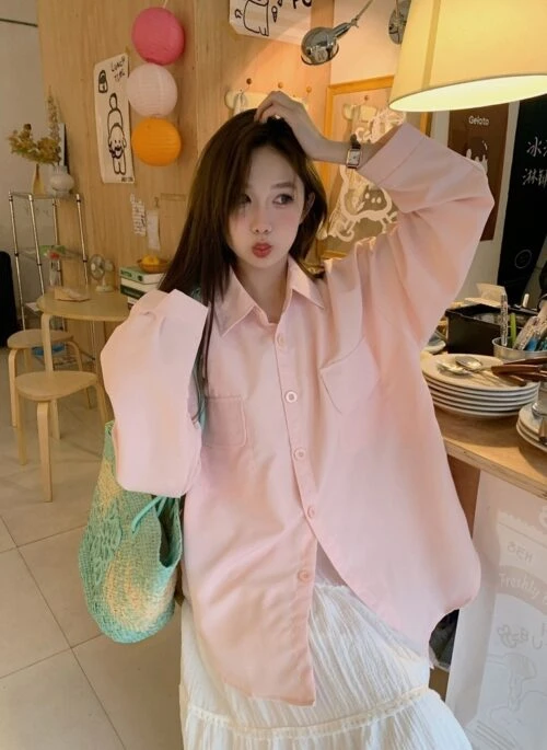 Pink Double Pocket Oversized Shirt | Kang Hae Jun – Family By Choice