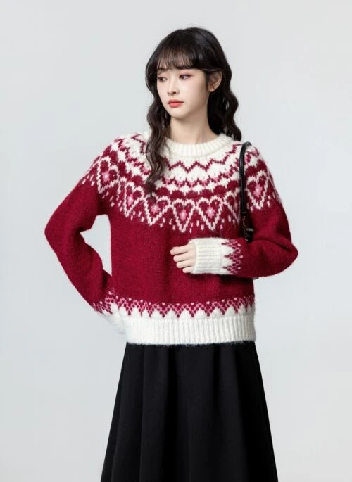 Red Christmas Fair Isle Sweater