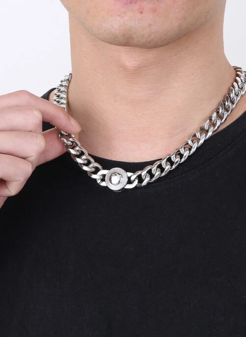 Silver Curb Chain Necklace | Hyunjin – Stray Kids