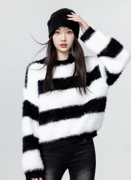 Striped Soft Thick Knit Sweater