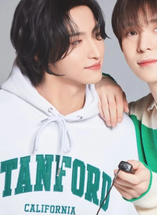 White “Stanford” Embroidered Hoodie | Seonghwa – ATEEZ