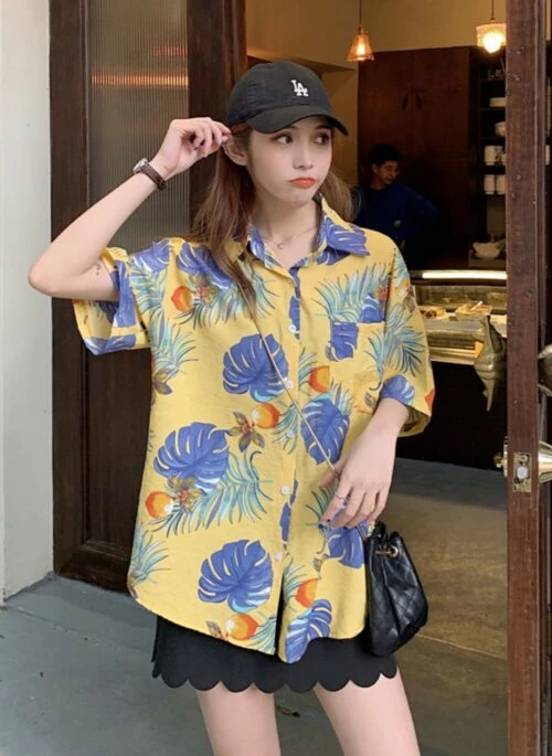 Yellow Tropical Print Shirt | Jin – BTS