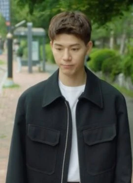 Black Collared Double Front Pocket Jacket | Kang Hae Joon – Family By Choice