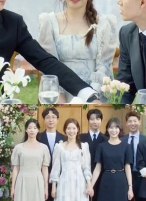 Blue Floral Square Neck Princess Dress | Yoon Joo Won - Family By Choice