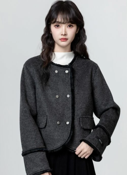 Charcoal Doublebreasted Wool Coat