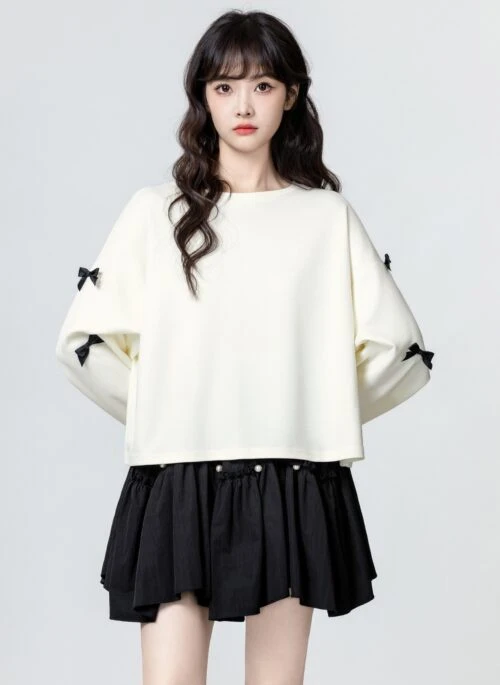 Chic Bow Loose Pullover Top