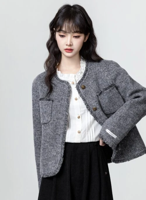 Chic French Style Wool Coat