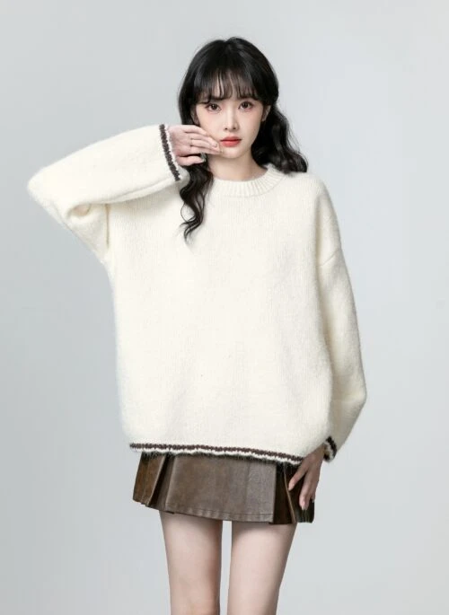 Colorblock Knit Pullover Sweater