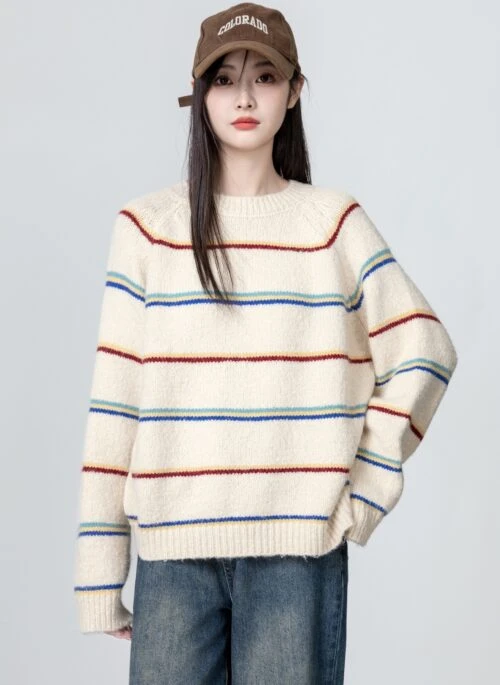 Colorful Striped Cozy Knit Sweater