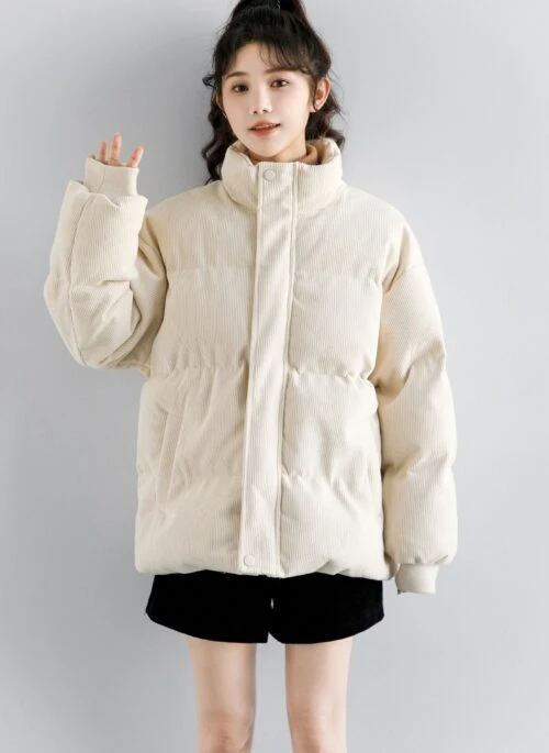 Corduroy Winter Puffer Jacket