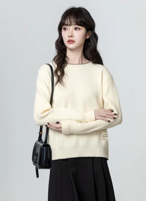 Cozy Beige Knit Sweater