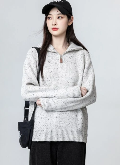 Cozy High Neck Knit Sweater