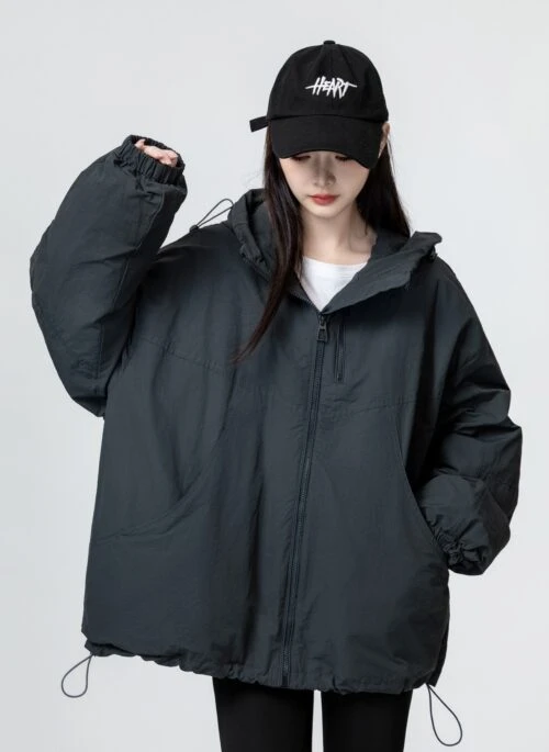 Double Zipper Hooded Warm Jacket